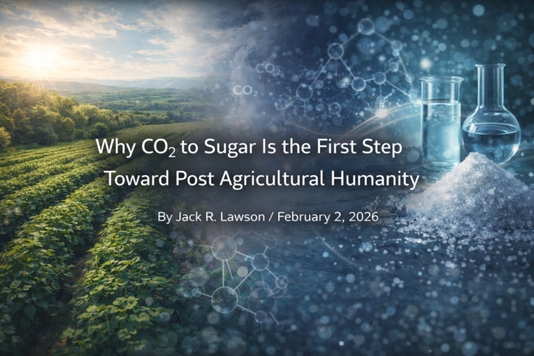 Why CO₂ to Sugar Is the First Step Toward Post Agricultural Humanity