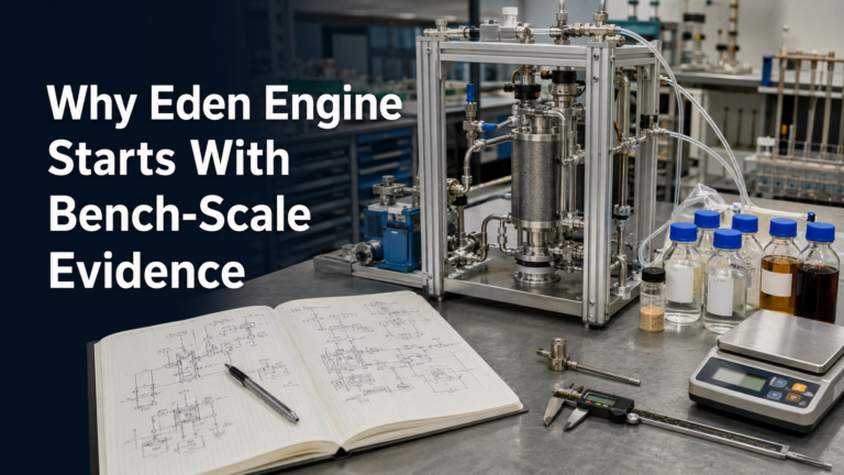 Why Eden Engine Starts With Bench-Scale Evidence